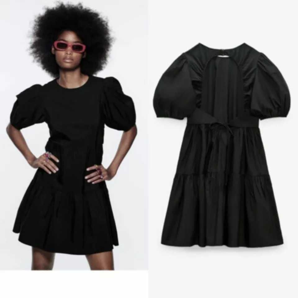 (NOVO C/ ETIQUETA, PORTES GRÁTIS) ZARA: Vestido Curto S/ Costas: Preto