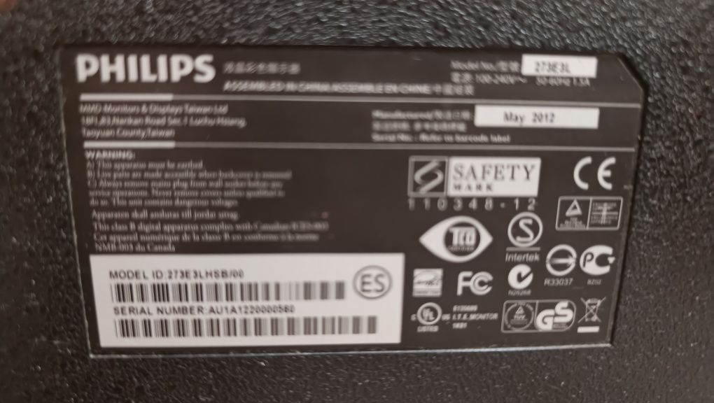 Последняя цена. Монитор Philips 273e3l 
27"