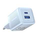 Ładowarka Sieciowa Vention FEQL0-EU USB-C USB-A GaN 30W Niebieska