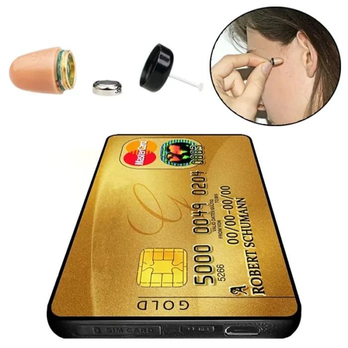 (NOVOS) Spy Auricular invisível oculto com Cartão Crédito , exames