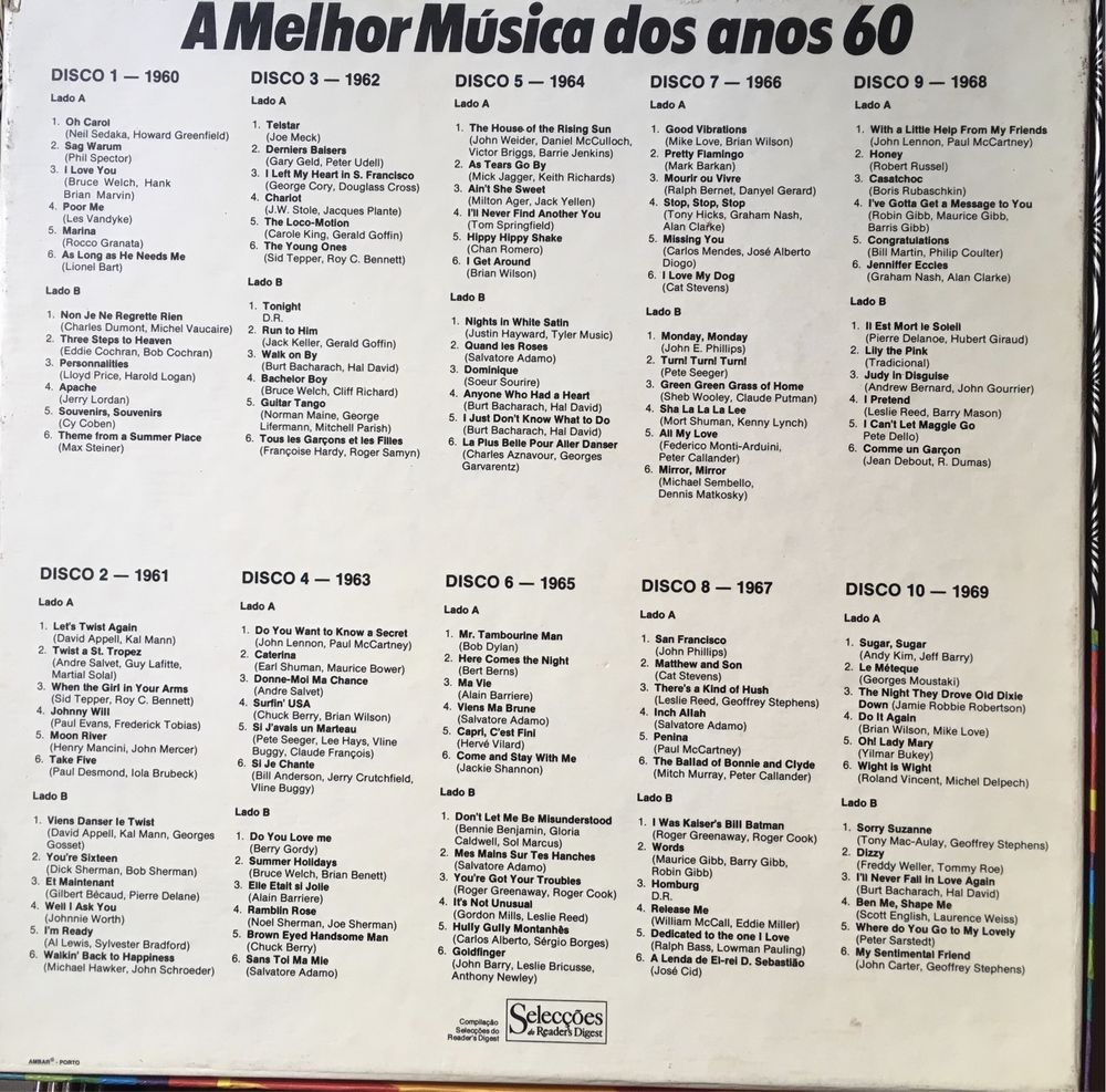 Cxas com LPS De Musica dos Nos 60