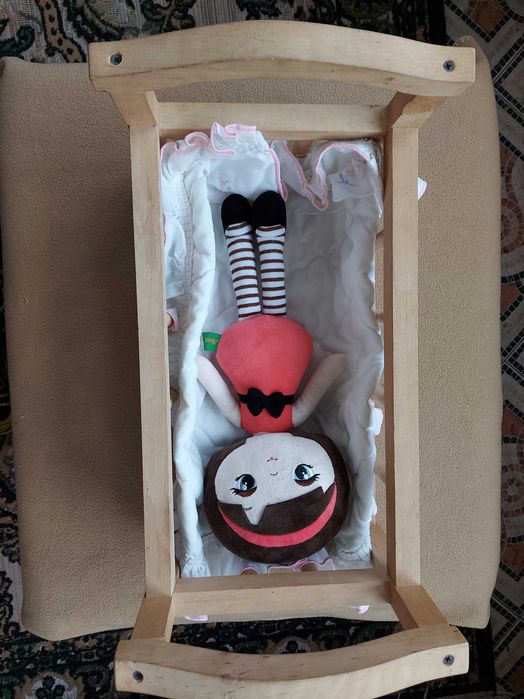 Ліжко-колискова для ляльки, дерев'яне добротне