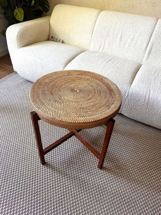 stolik kawowy H&M Home rattan boho