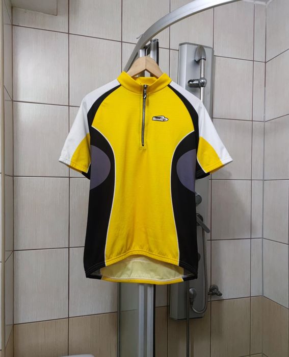 bluzka koszulka ciemna czarna żółta biała L Biemme classic sport retro