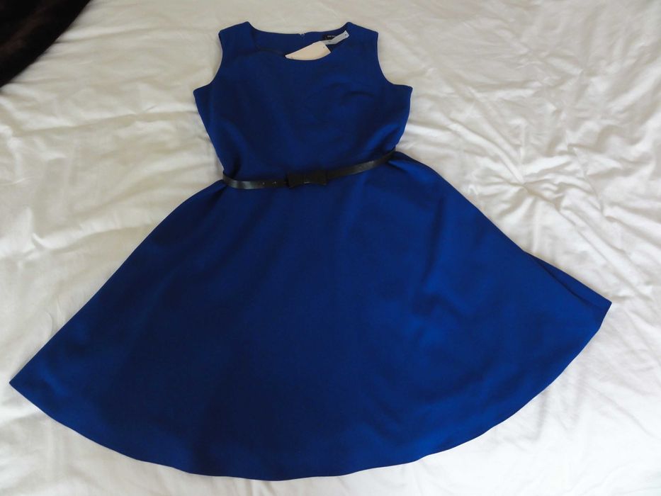 Sukienka damska elegancka business rozm.44 / L granatowa z metką