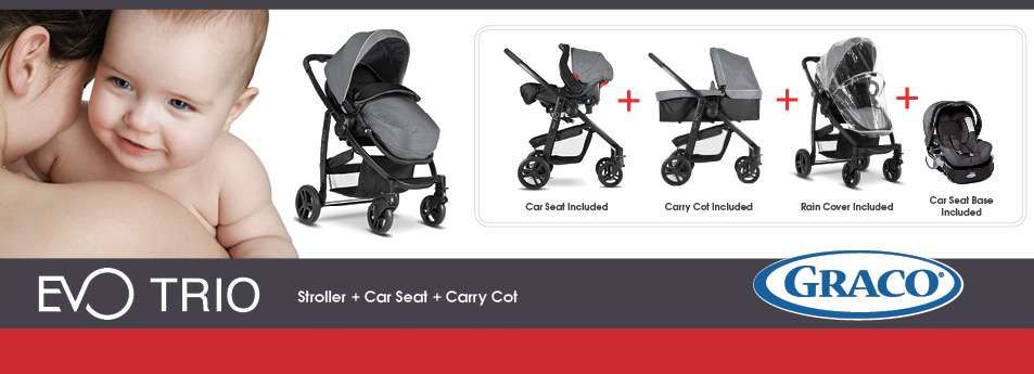 Carrinho bebe Graco Evo Trio