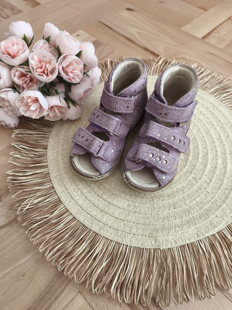 Sandały Ameko 22 dziewczynka na rzepy lilac