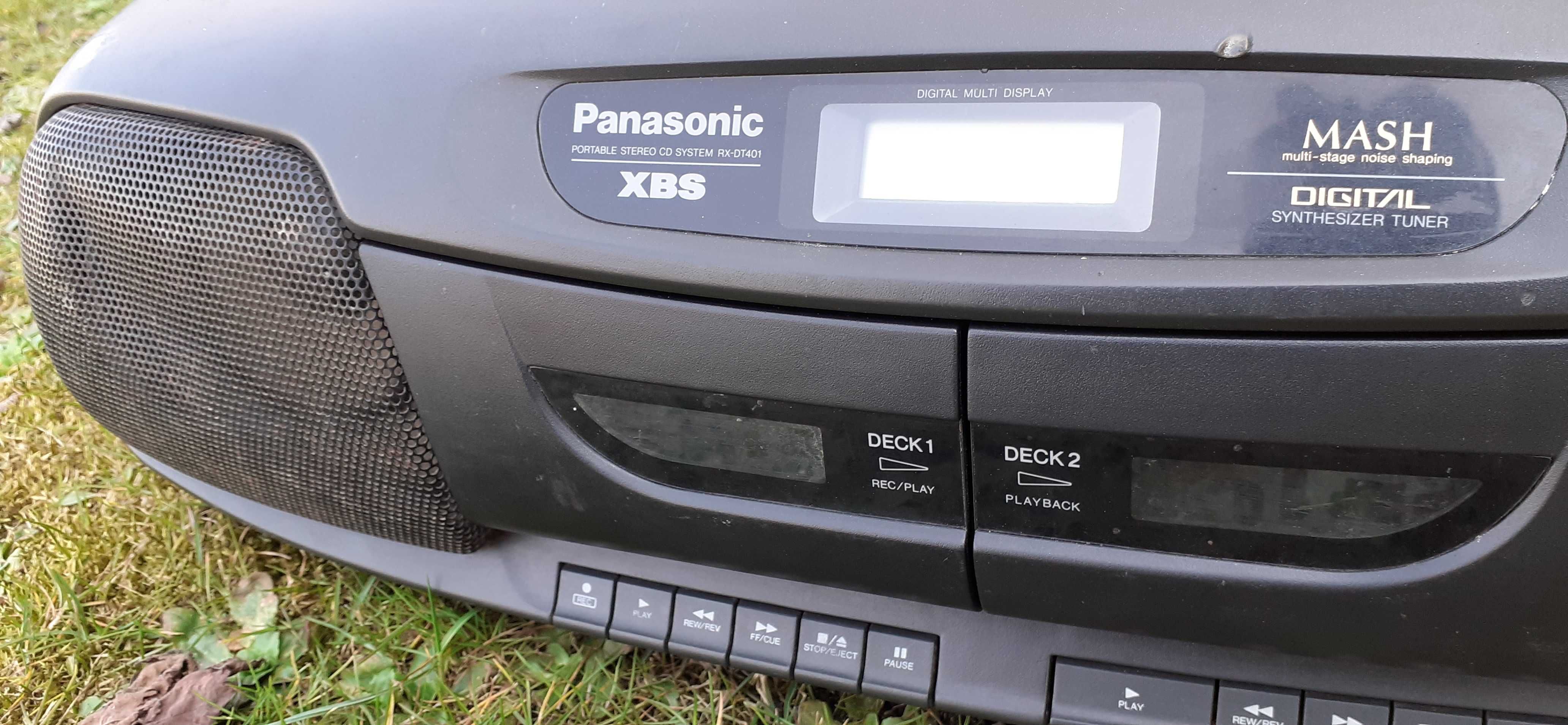 Radiomagnetofon Panasonic RX-DT401, radio, CD, Bumbox do naprawy.