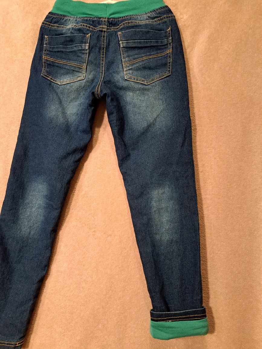 Spodnie jeansy ocieplane 134 cm
