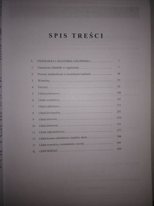 Witowski zbiór zadań matura Biologia 1 - człowiek