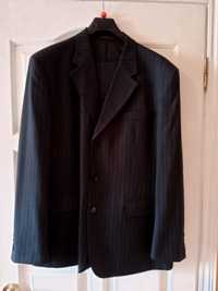 Качественный чёрный костюм мужской в полосочку