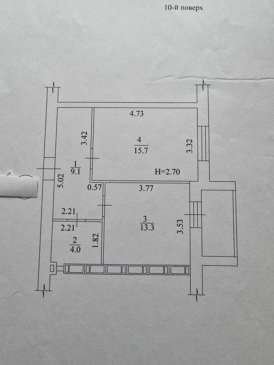 Продам 1к.кв.  44кв.м . Центр, м.Захисників України.  Власник