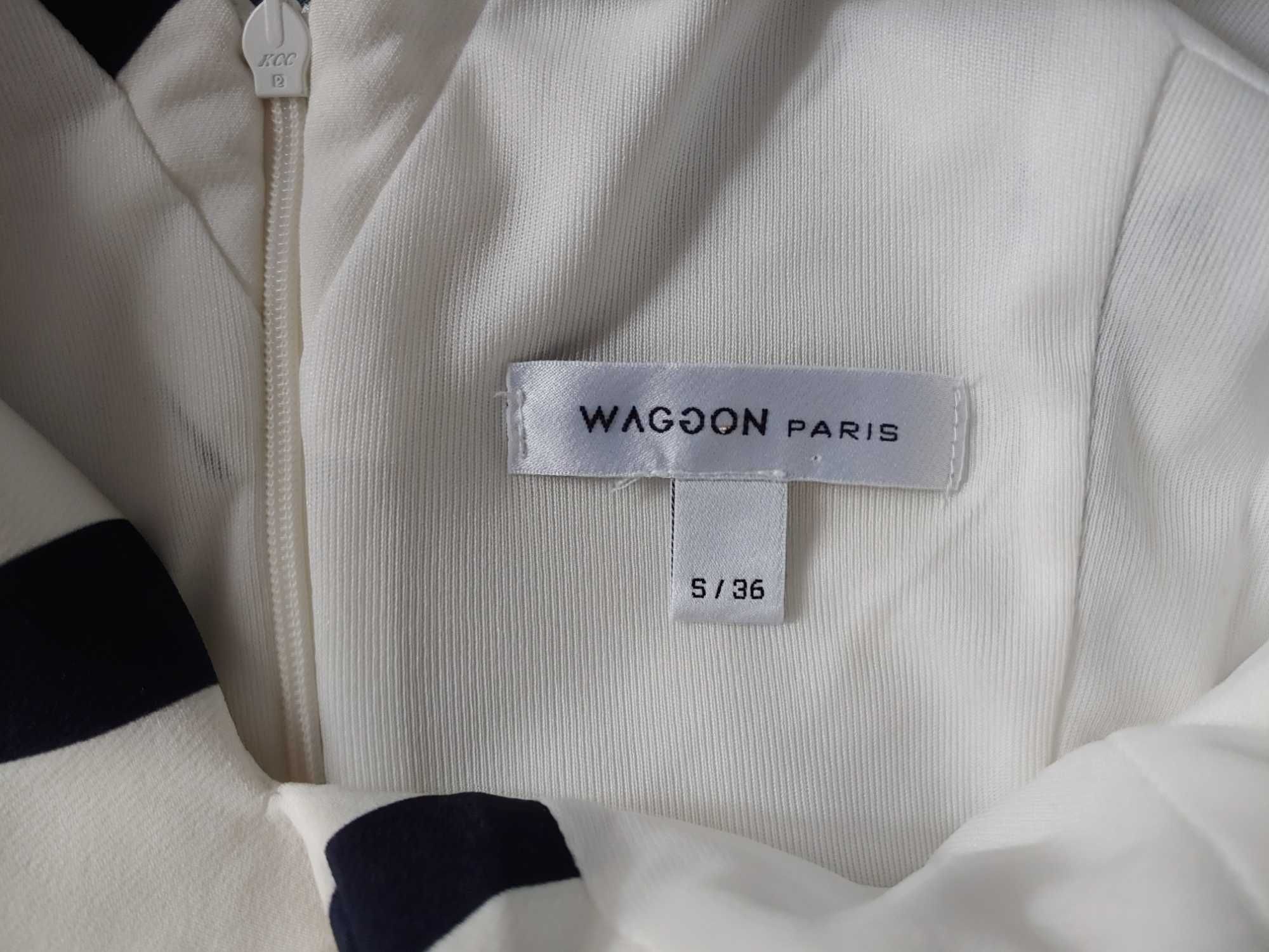Oryginalna sukienka Waggon Paris- biało-czarna rozm.36