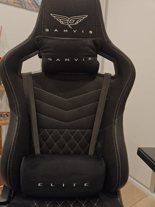 Materiałowy Fotel Biurowy Gamingowy Gamvis ELITE 2.0 XL Basic - czarny