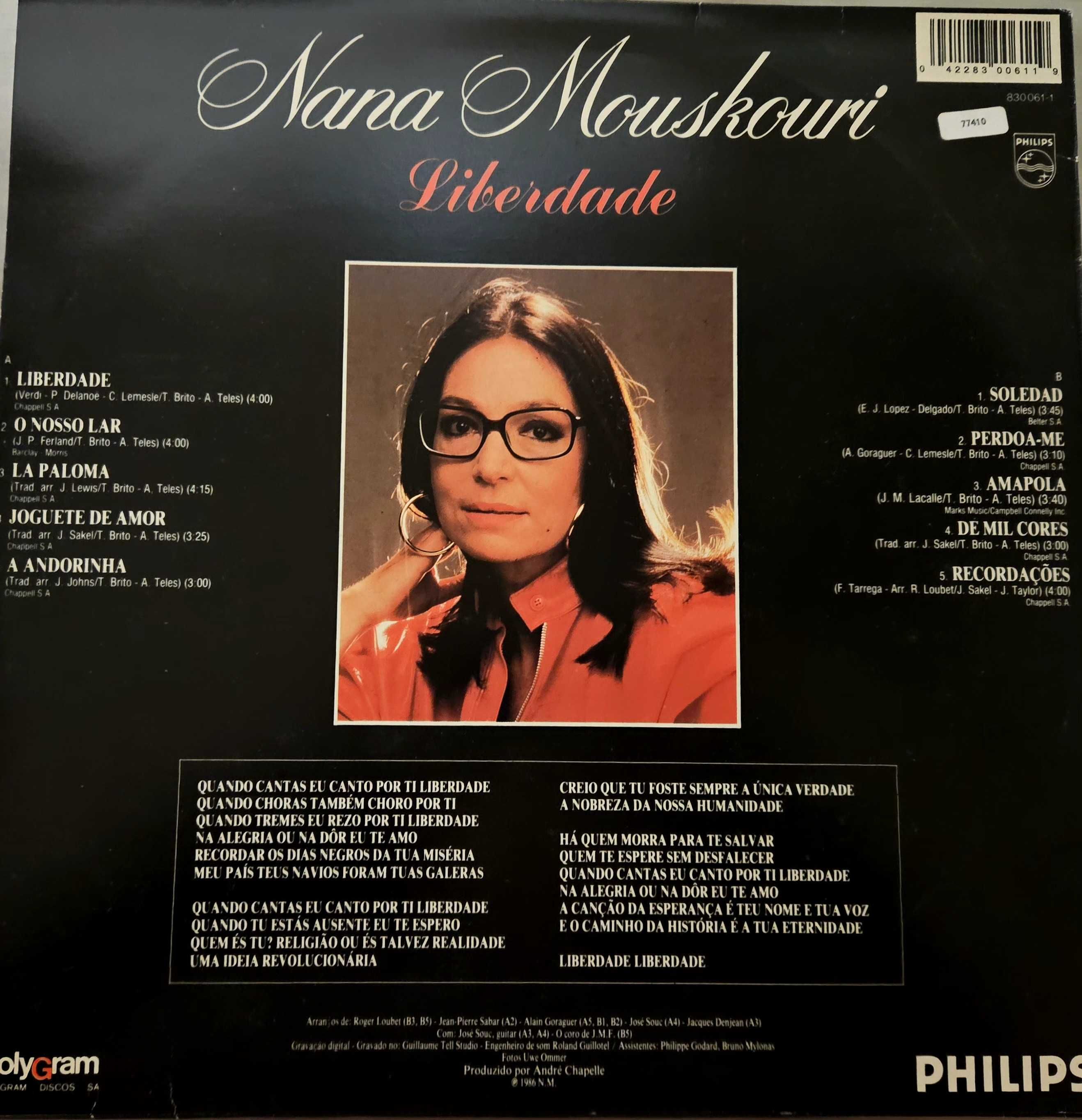 Vinil  Nana Mouskouri - Liberdade