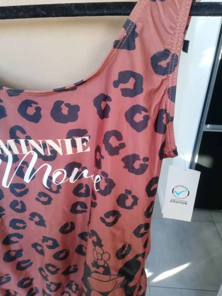 R. XL strój kąpielowy jednoczęściowy Minnie Mouse w panterkę