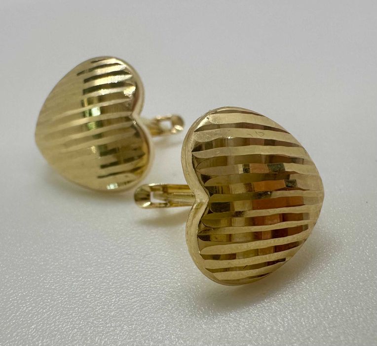 Złote kolczyki serca rodowane 1,92g 585 / Nowy Lombard NMP 6