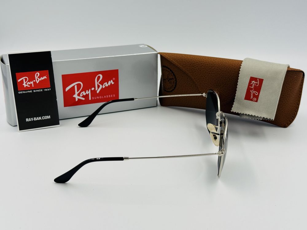 Солнцезащитные очки Ray Ban Hexagonal 3548 Silver-Black 56мм стекло
