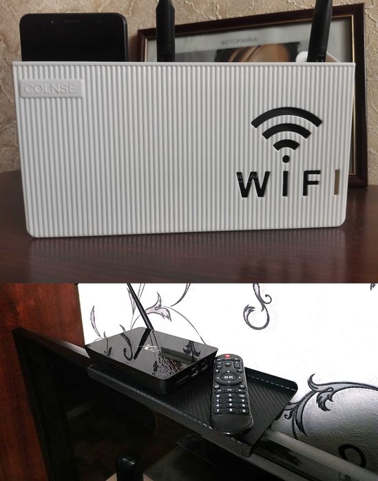 Підставка полиця на ТВ, монітор Поличка кішеня розміщення роутера т.ін