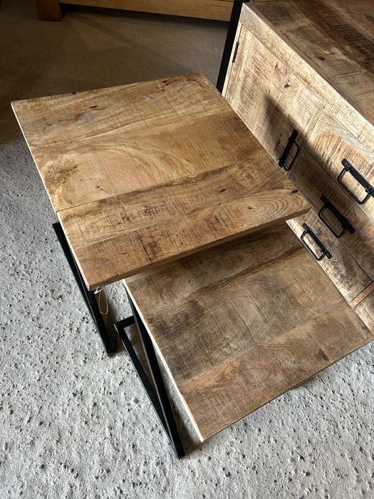 stolik kawowy drewniany 2w1 mango LOFT stoliczki