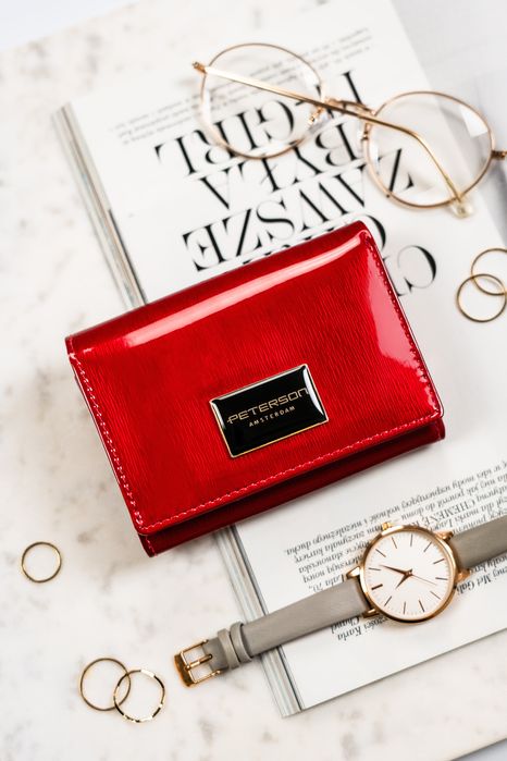 portfel damski skórzany ptn ph30-1-sh-1901 red