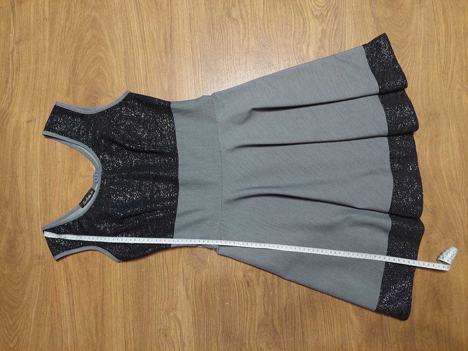 Sukienka szara na wesele ślub chrzciny bal roz. 40