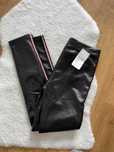Woskowane legginsy ocieplane 42 / 44 xl 2xl czarne wysoki stan lampas