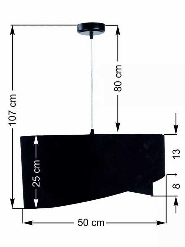 Ciemnoniebieska lampa wisząca z welurowymi abażurami 50cm