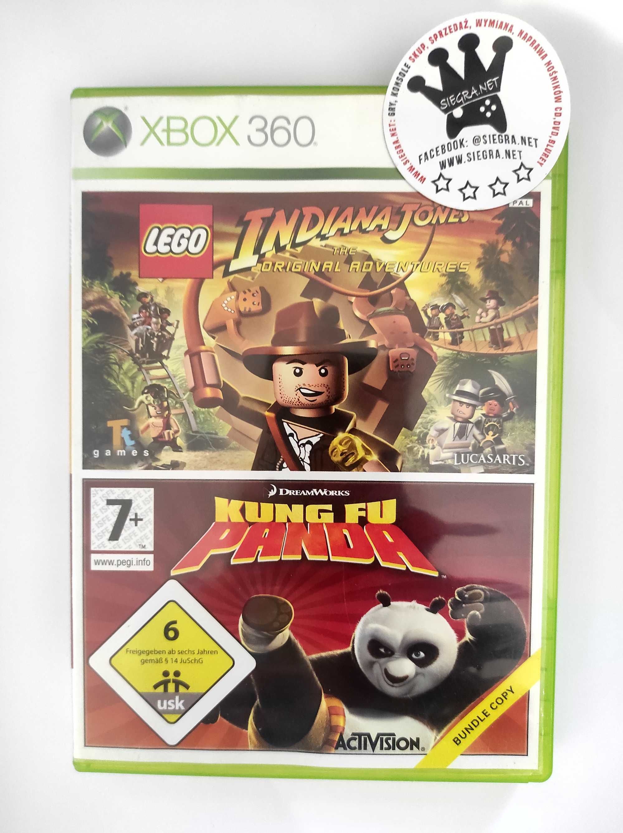 Lego Indiana Jones & Kung fu Panda Xbox 360 2 gry w 1