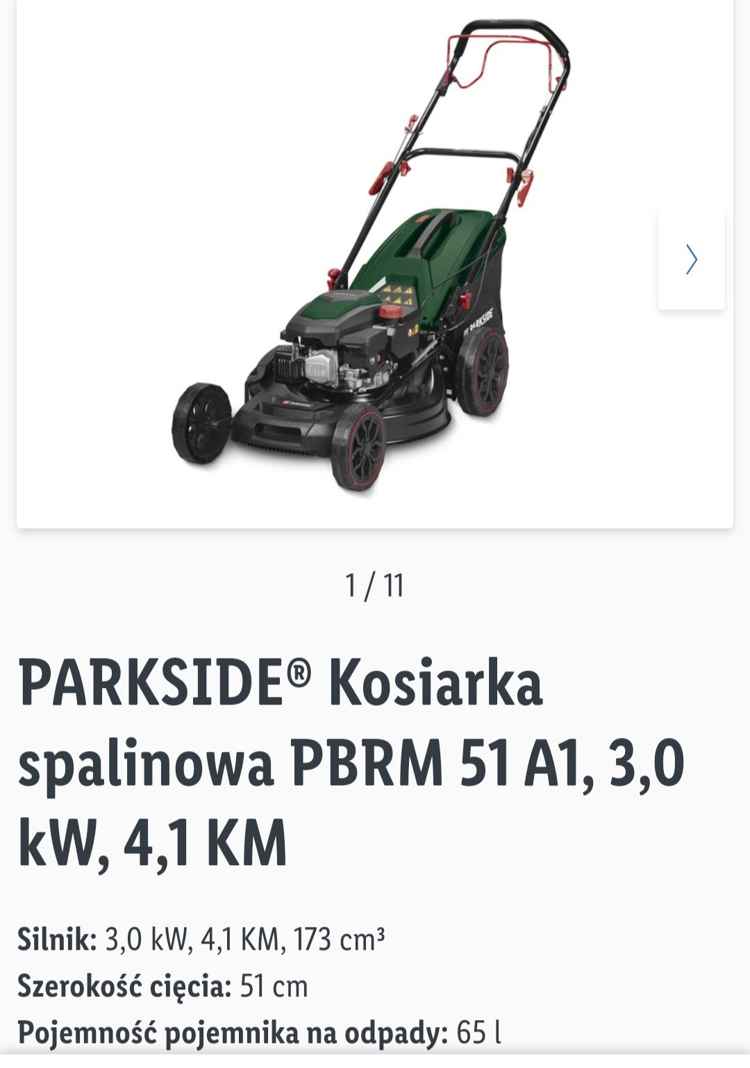 Kosiarka spalinowa Parkside napęd, szer. koszenia 51 cm