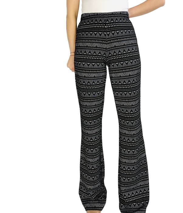 Wzorzyste spodnie dzwony boho M 38