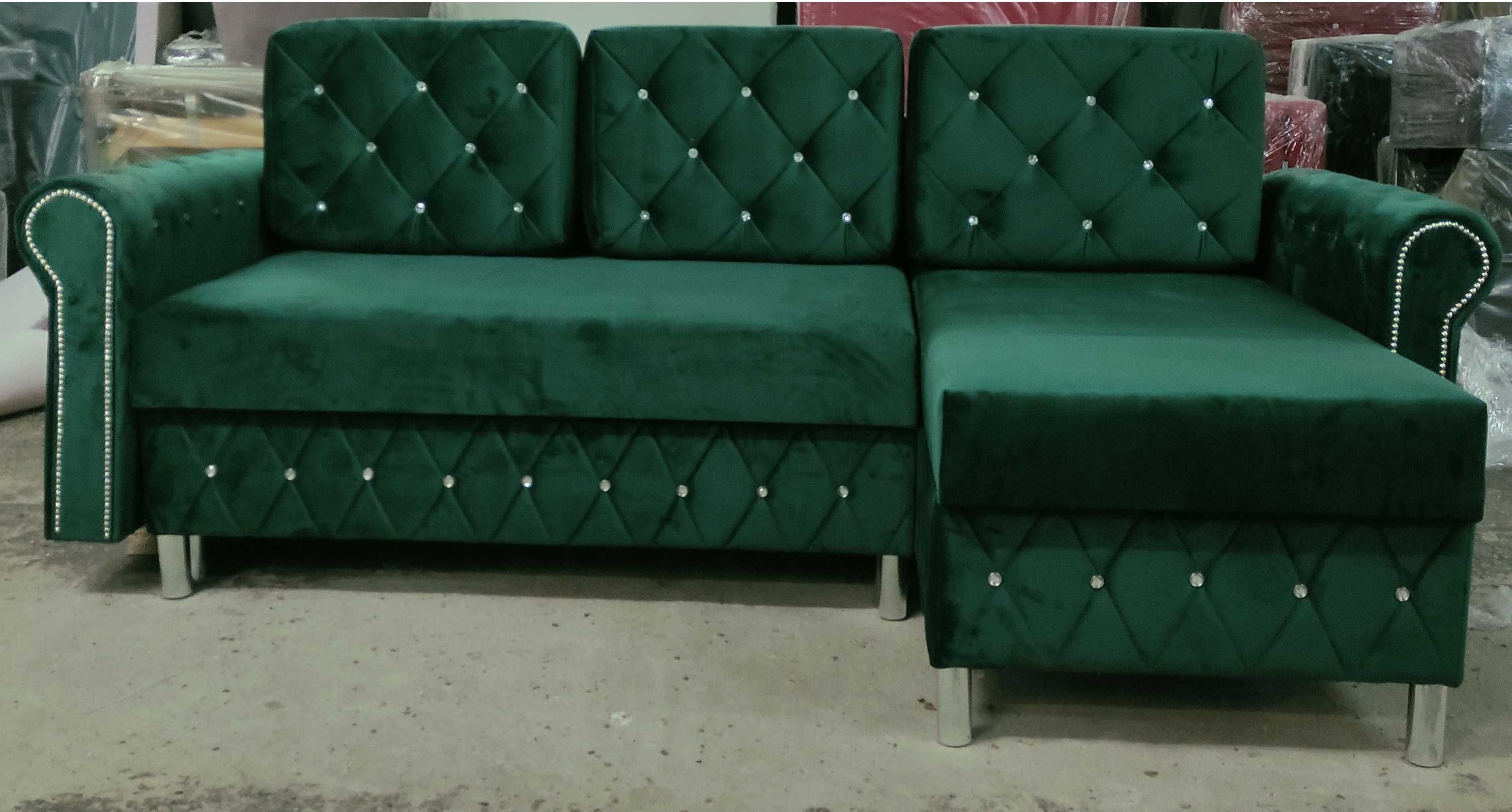 RATY narożnik CHESTERFIELD rozkładany pojemnik rogówka kanapa sofa