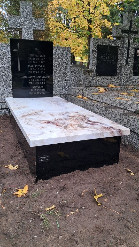 Nowoczesne Tanie Nagrobki Kompozytowe 5300 zł z montażem Cały Kraj.