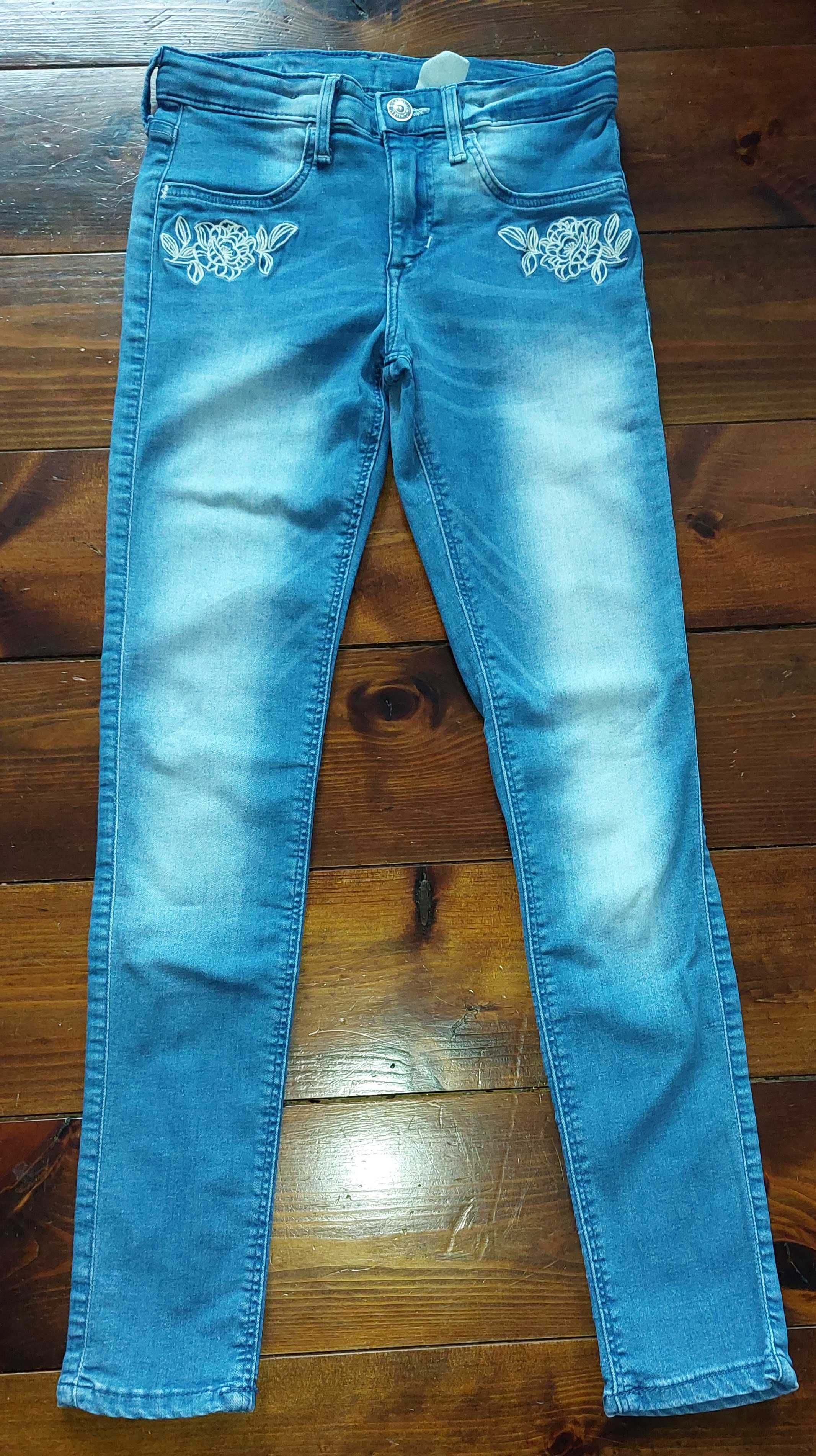 H&M, Spodnie jeansowe dla dziewczynki, rurki, rozmiar 140