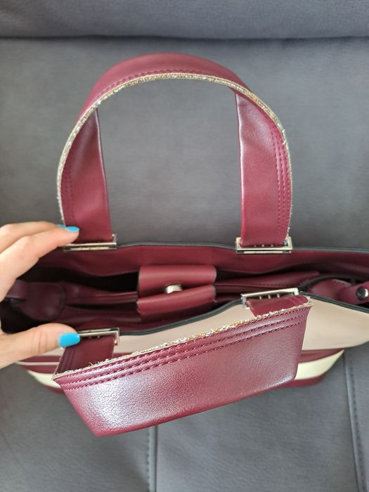 Mala / Carteira Parfois rosa e bordeaux