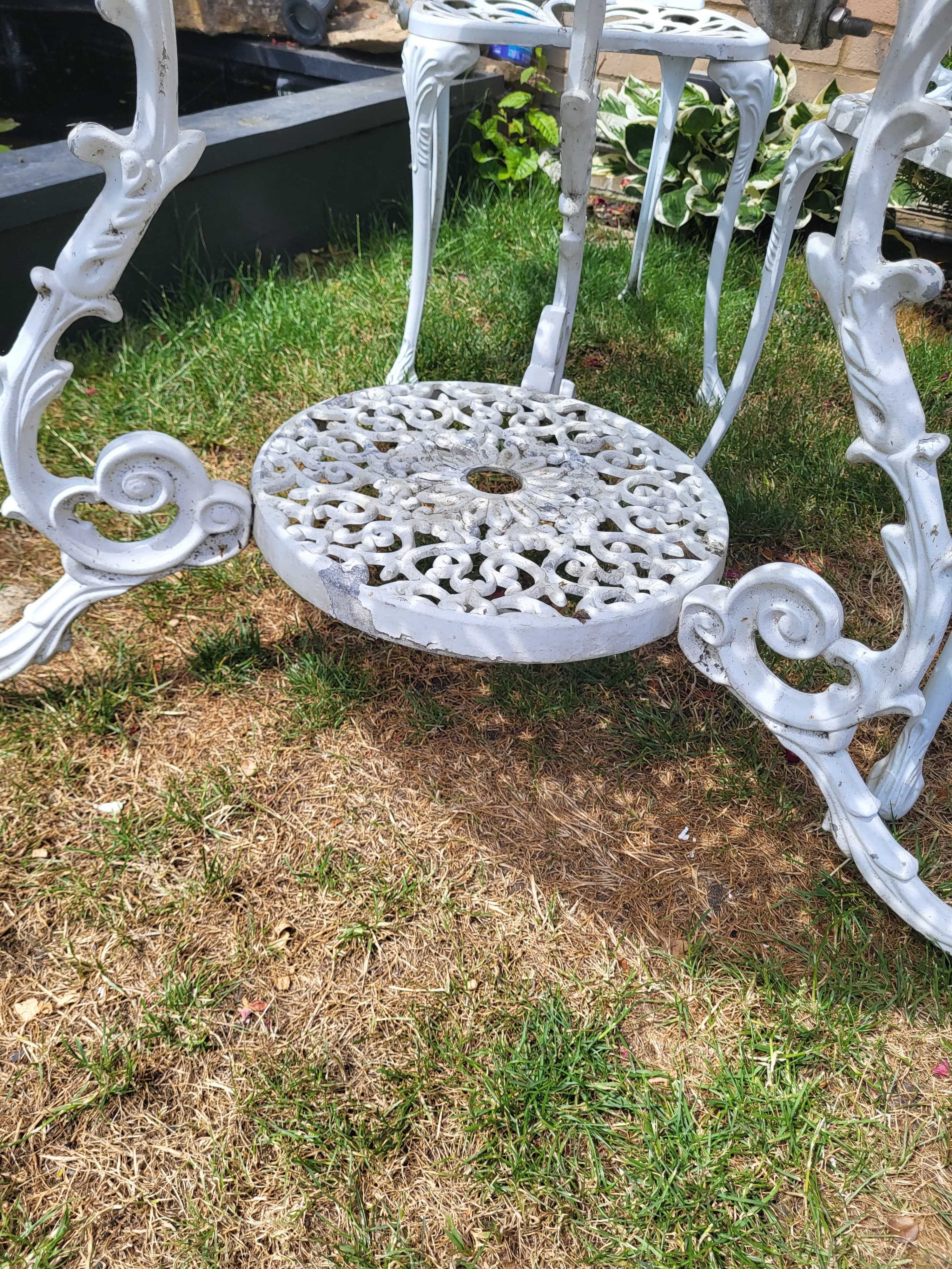 Ogrodowe meble aluminiowe zestaw 4 krzesła + duży stół ,WYSYŁKA