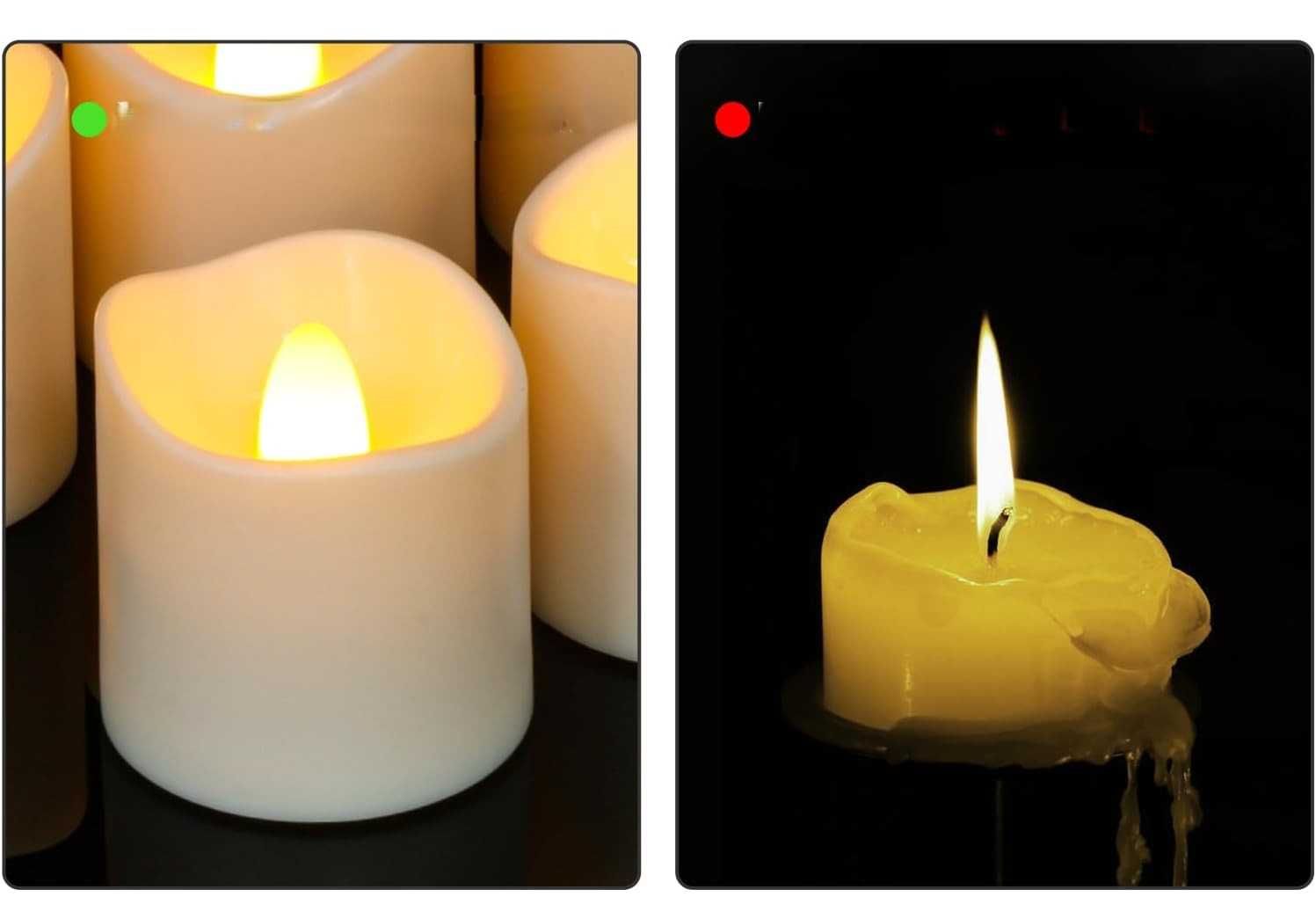 PChero 6x Świeczki LED na USB z pilotem i timerem – światło ciepłe