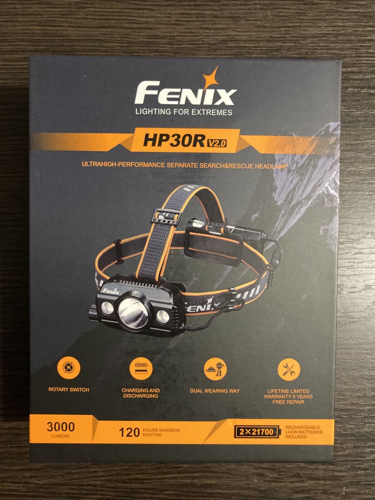 Ліхтар налобний Fenix HP30R V2.0 3000 люменів налобный фонарь