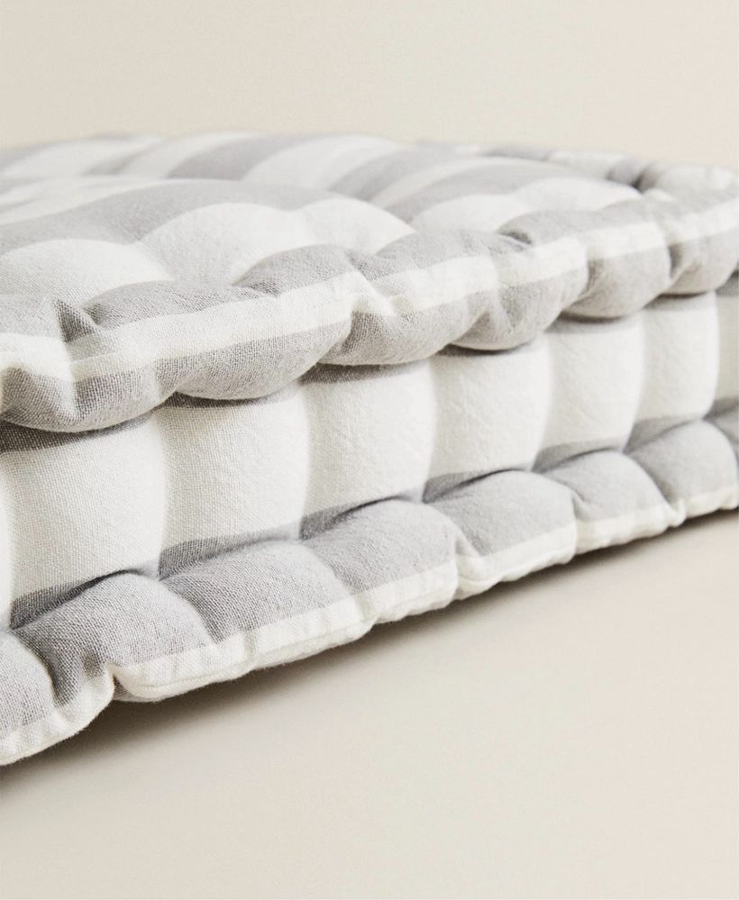 Almofada Azul De Chão Riscas Zara Home NOVO