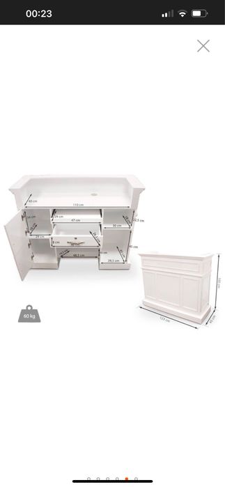 Balcão de loja branco