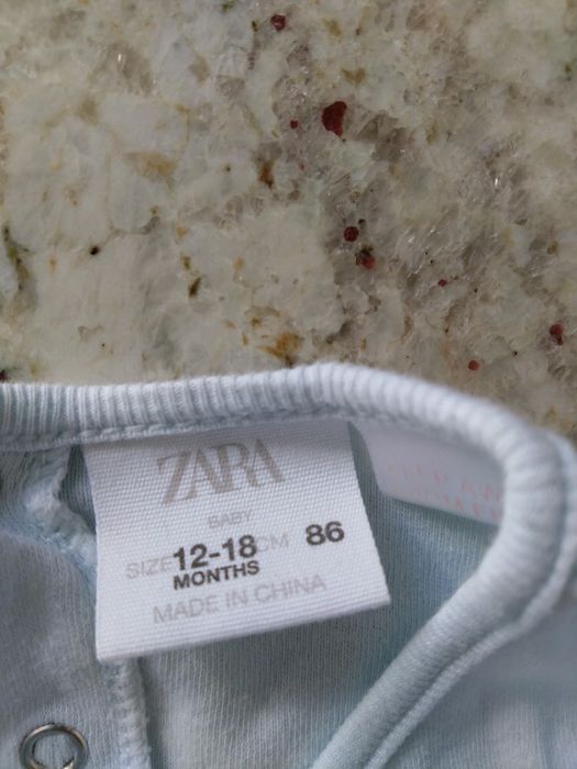 Pajacyk ze stoperami Zara leniwiec błękitny baby blue 86