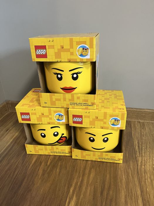3 x pojemnik Lego głowa