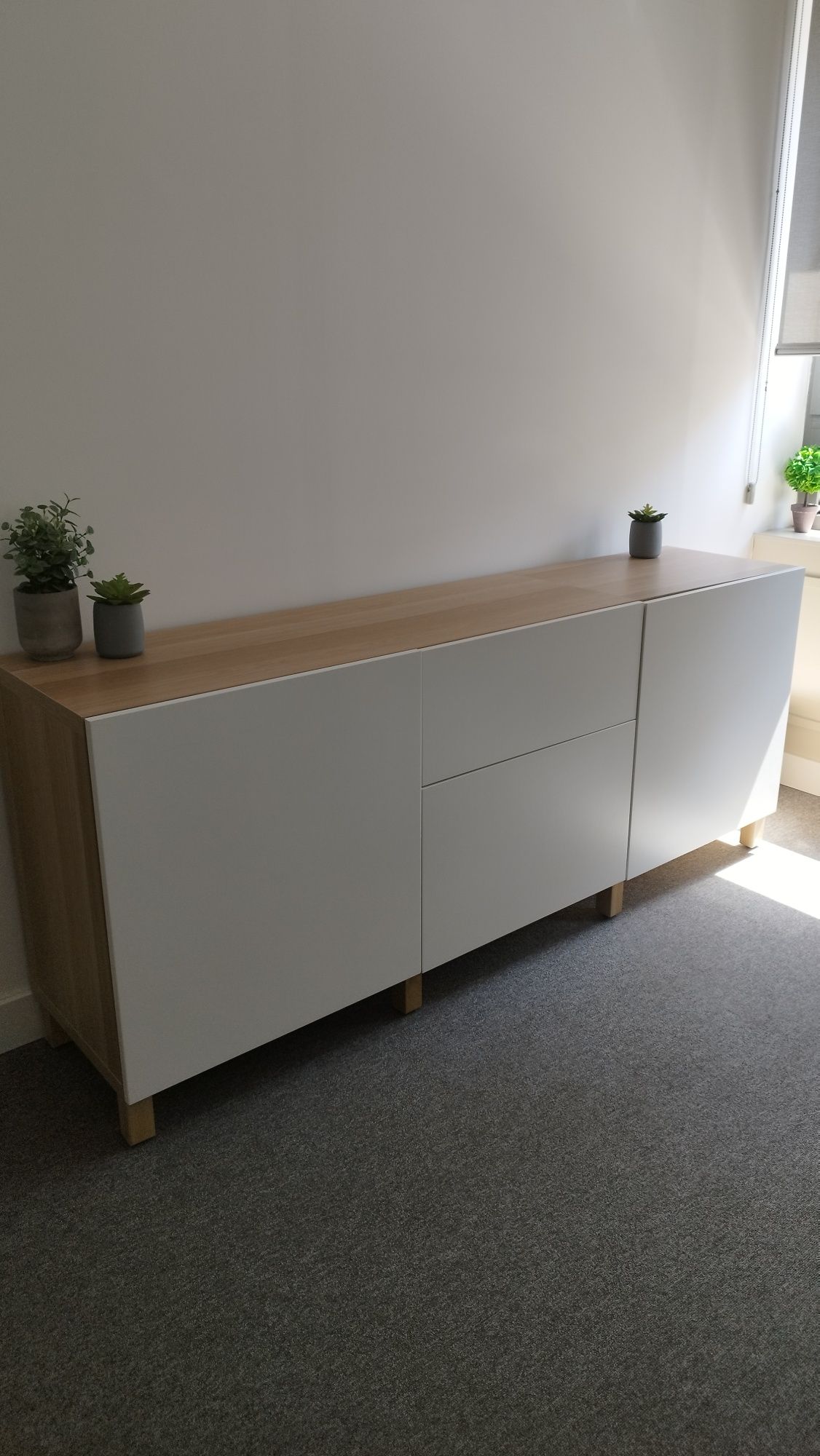 2 Aparadores IKEA BESTÅ branco e madeira