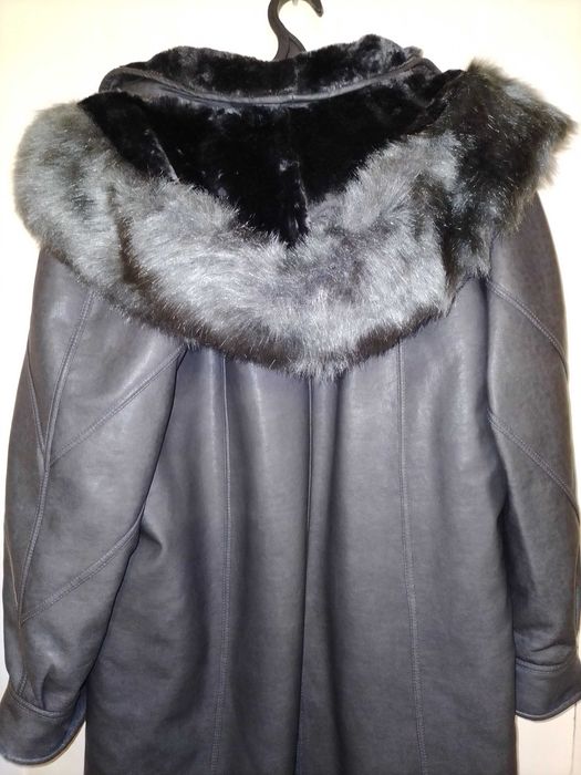 Нове зимове пальто 56 р., на штучному хутрі.  Дублёнка  plus size.