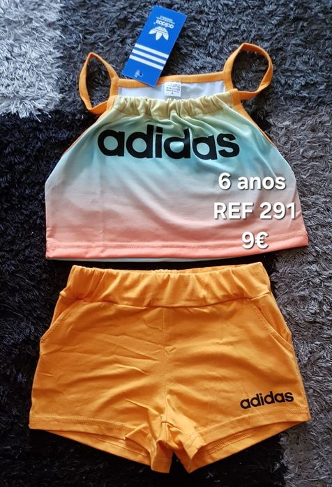 Conjunto de calções e top tamanho 6 anos novo