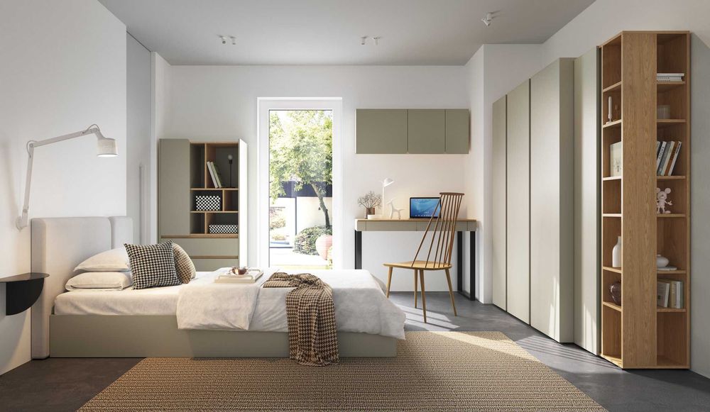 meble dwudrzwiowa szafa 90 garderoba bieliźniarka Beż Zieleń Luca HIT