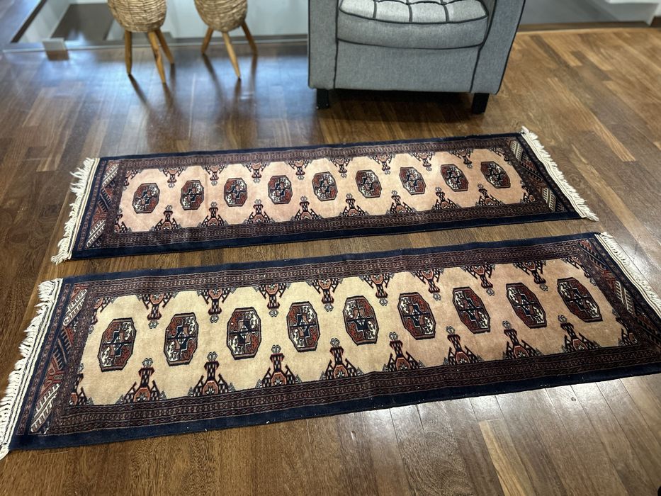 Tapetes bukhara, originais em pura lã feito à mao, lavado, 152x48