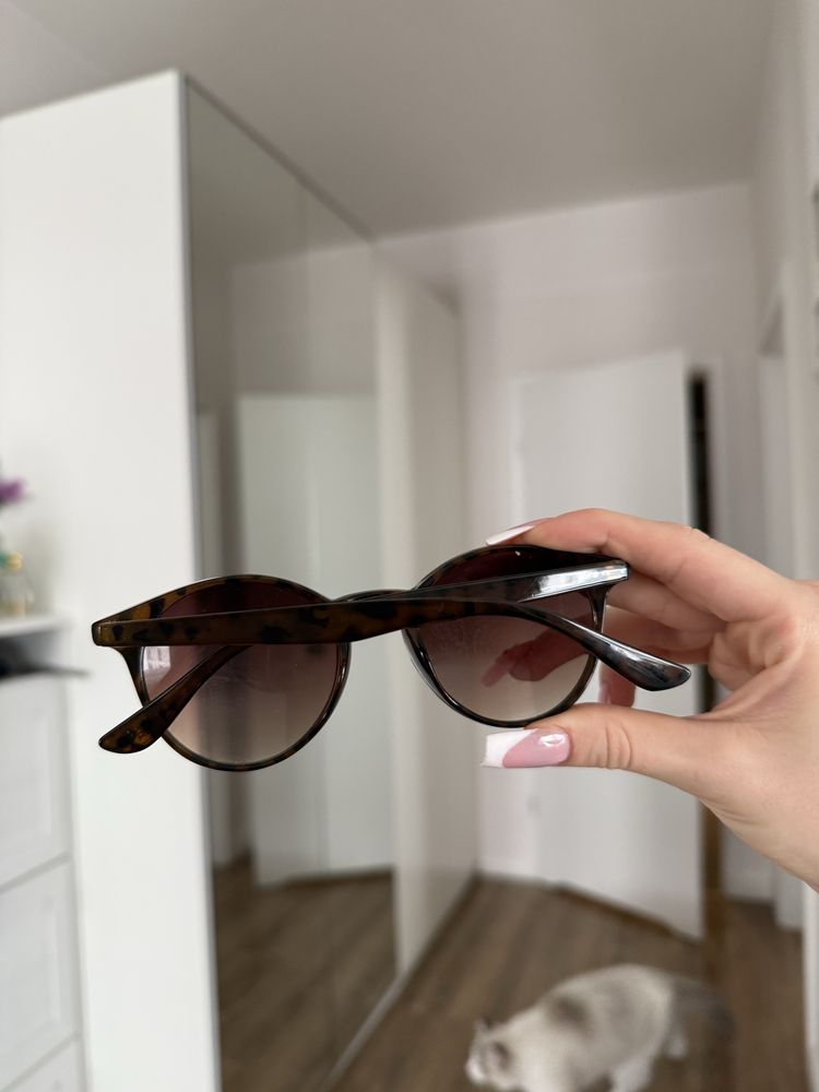 sunoze okulary przeciwsłoneczne brązowe okrągłe uv protection 100%