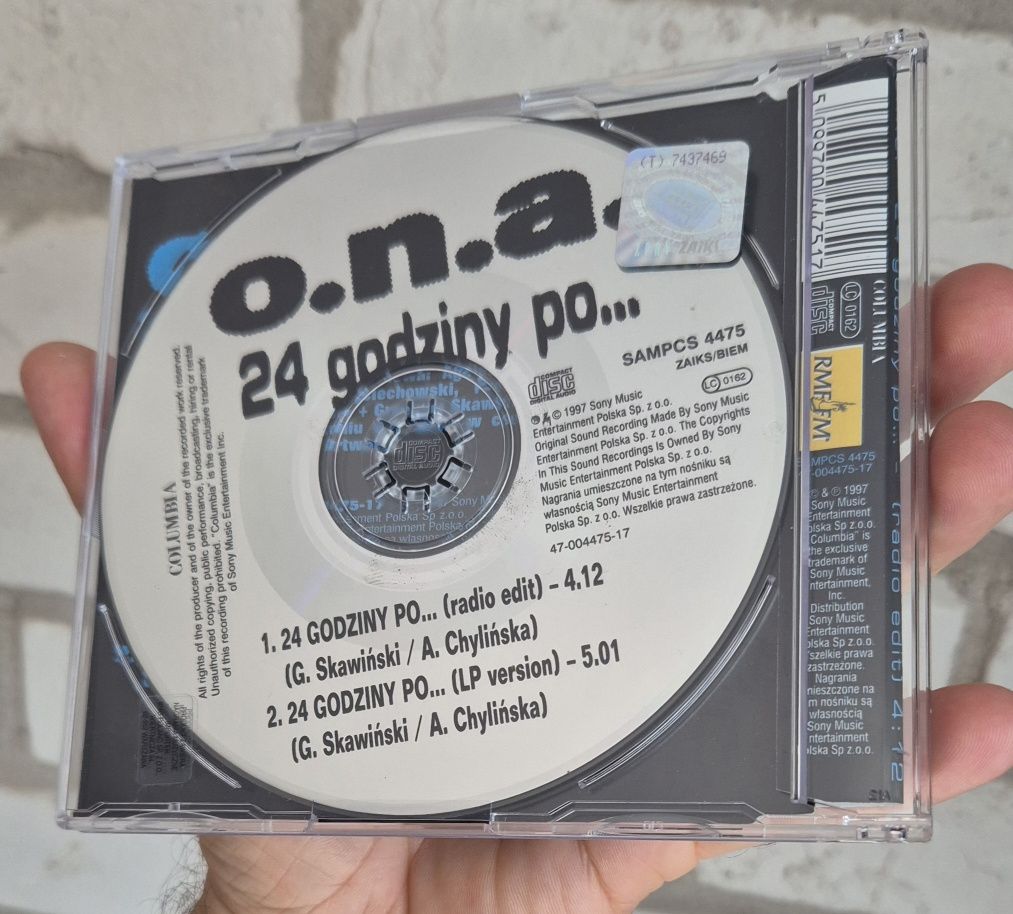 O.N.A - 24 godziny po... CD Singiel 1997 Uniakt / Agnieszka Chylińska
