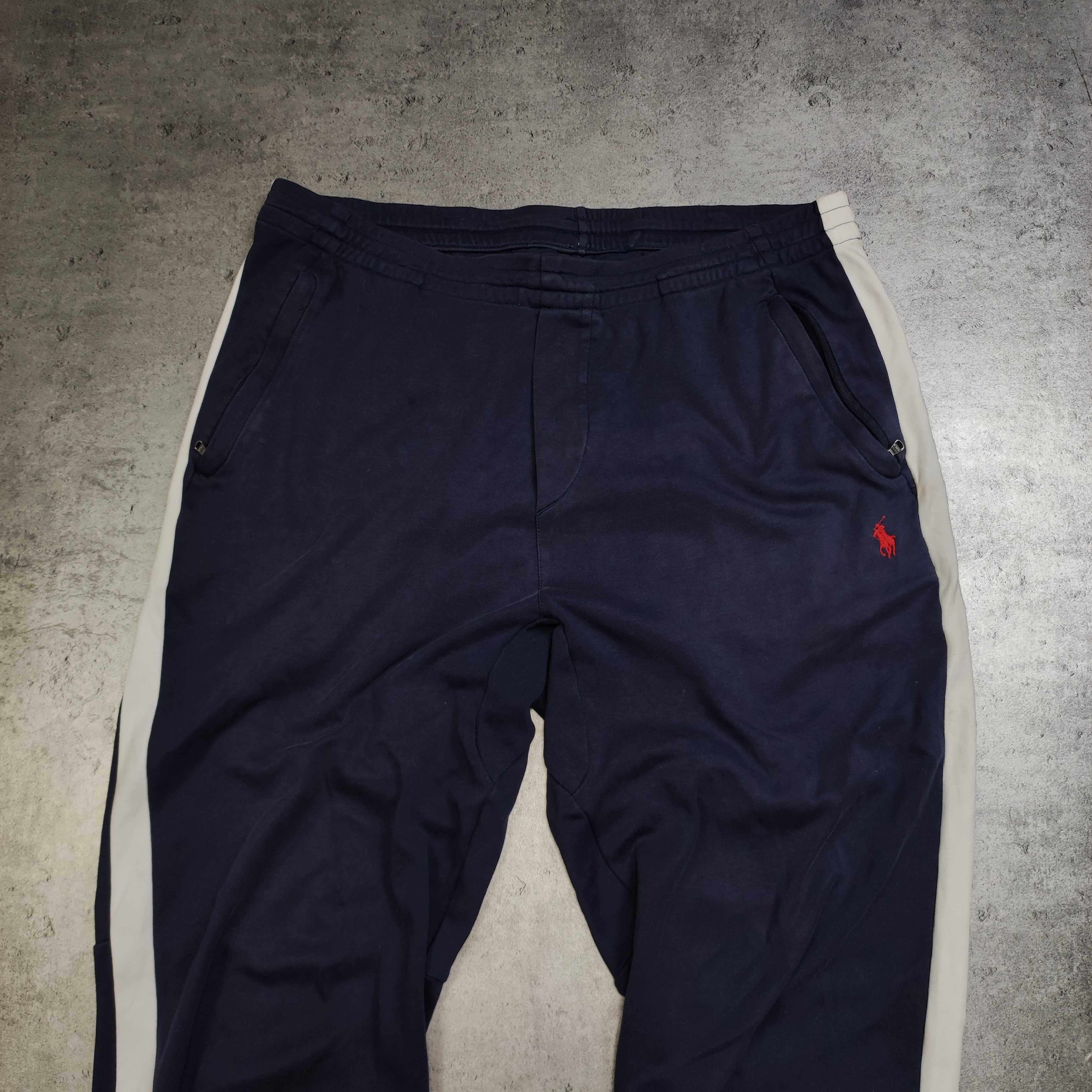 MĘSKIE DRESY Sportowe Premium Granatowe Lampas Logo Polo Ralph Lauren